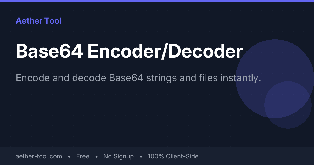 Base64 Encoder & Decoder — Encode and Decode Base64 Online