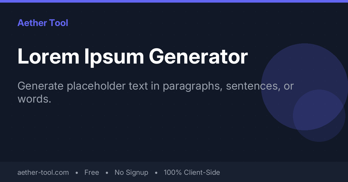 Lorem Ipsum Generator — Generate Placeholder Text Online